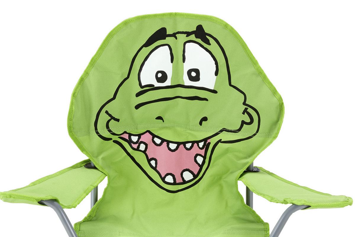Kindersessel Linda Grün Krokodil Stahl/textil Klappbar - Grün, KONVENTIONELL, Textil (59/65/33cm) - BUNINO