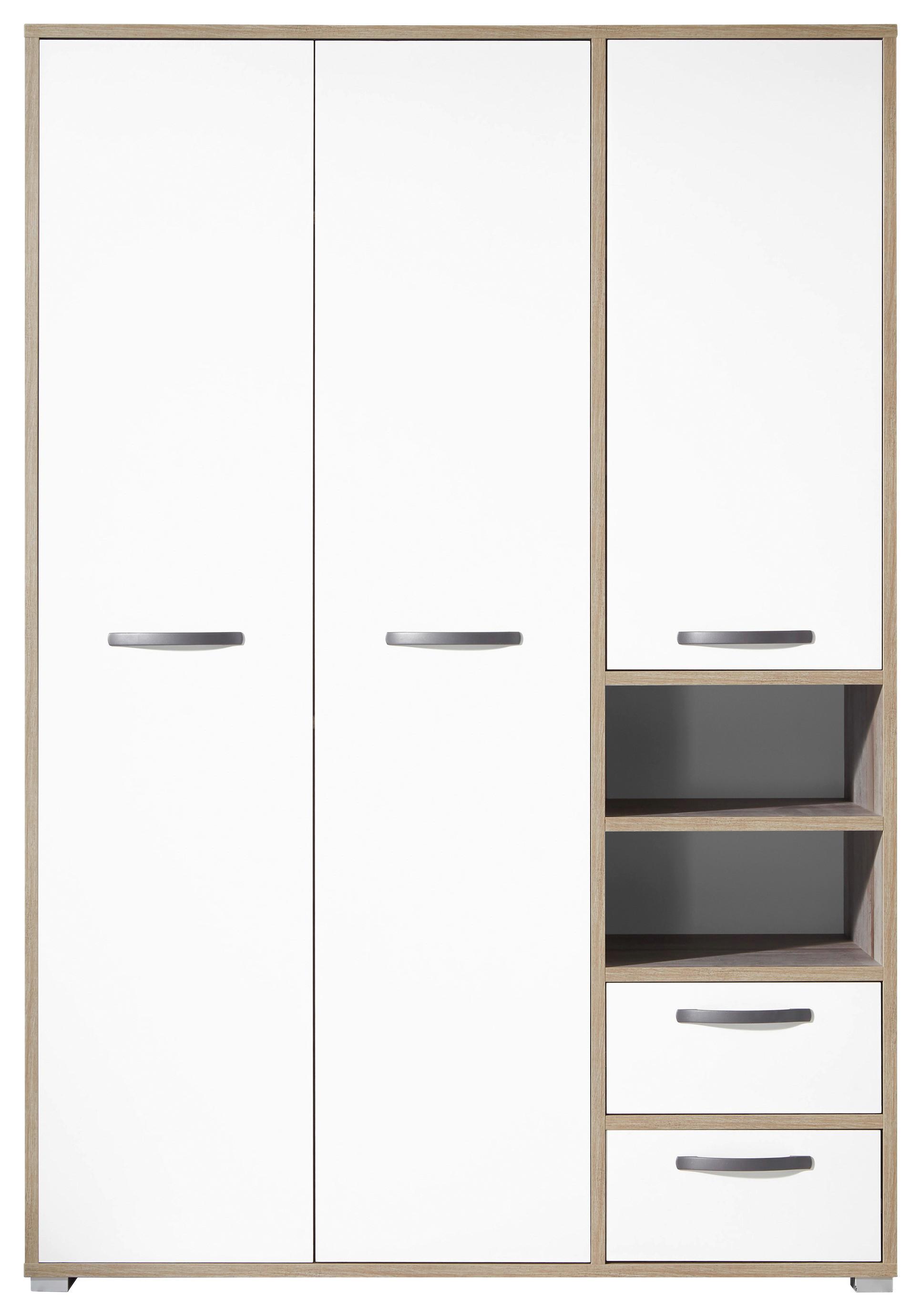 Skriňa s otočnými dverami MOON 138 cm - hnedá/sivá, Modern, kompozitné drevo/plast (138/201/57cm) - MID.YOU