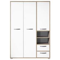 Skříň s otočnými dveřmi MOON 138cm - šedá/bílá, Moderní, kompozitní dřevo/plast (138/201/57cm) - MID.YOU