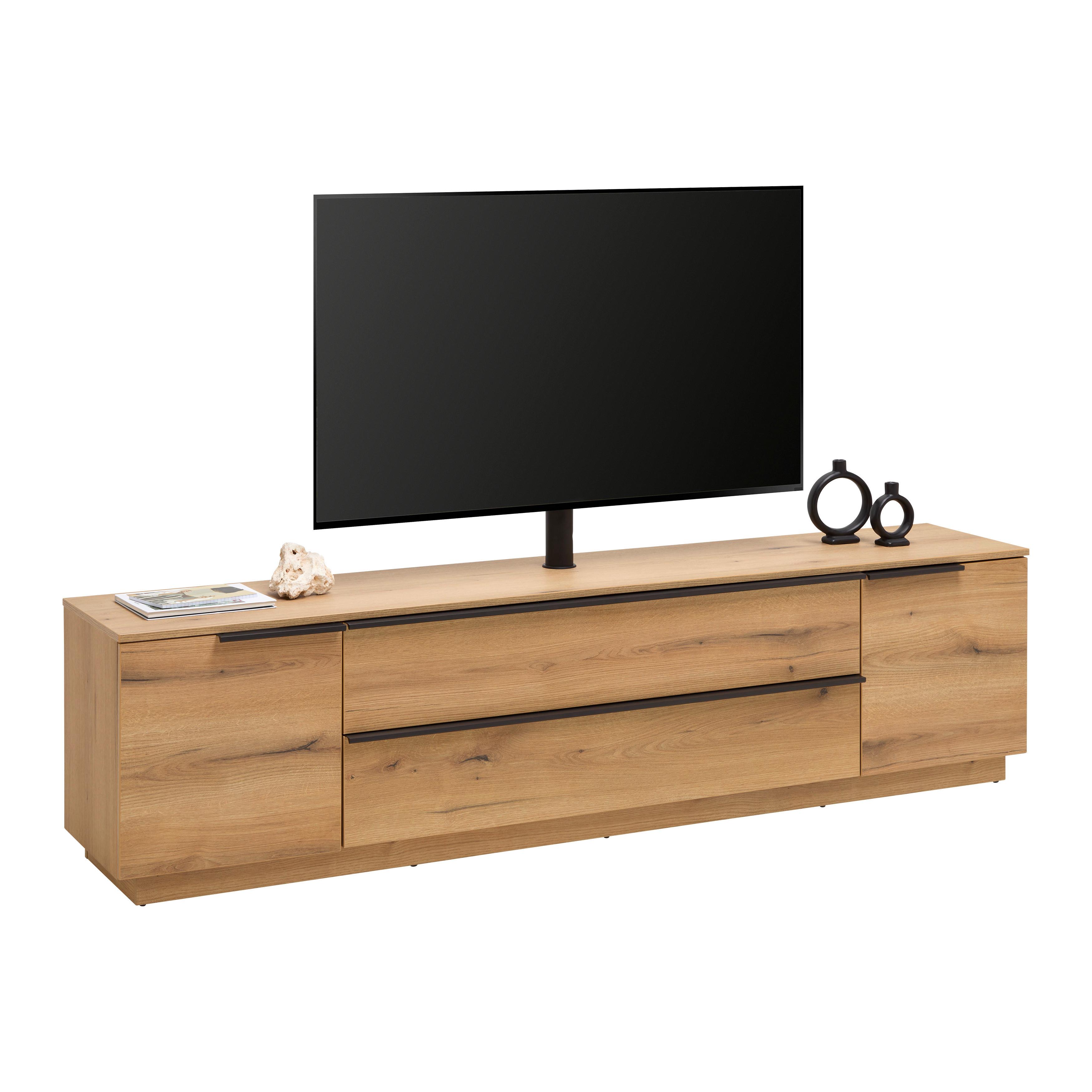 TV-Element Neo vč.LED dekor dub - barvy dubu/černá, Moderní, kov/kompozitní dřevo (210/53/40cm) - Mömax