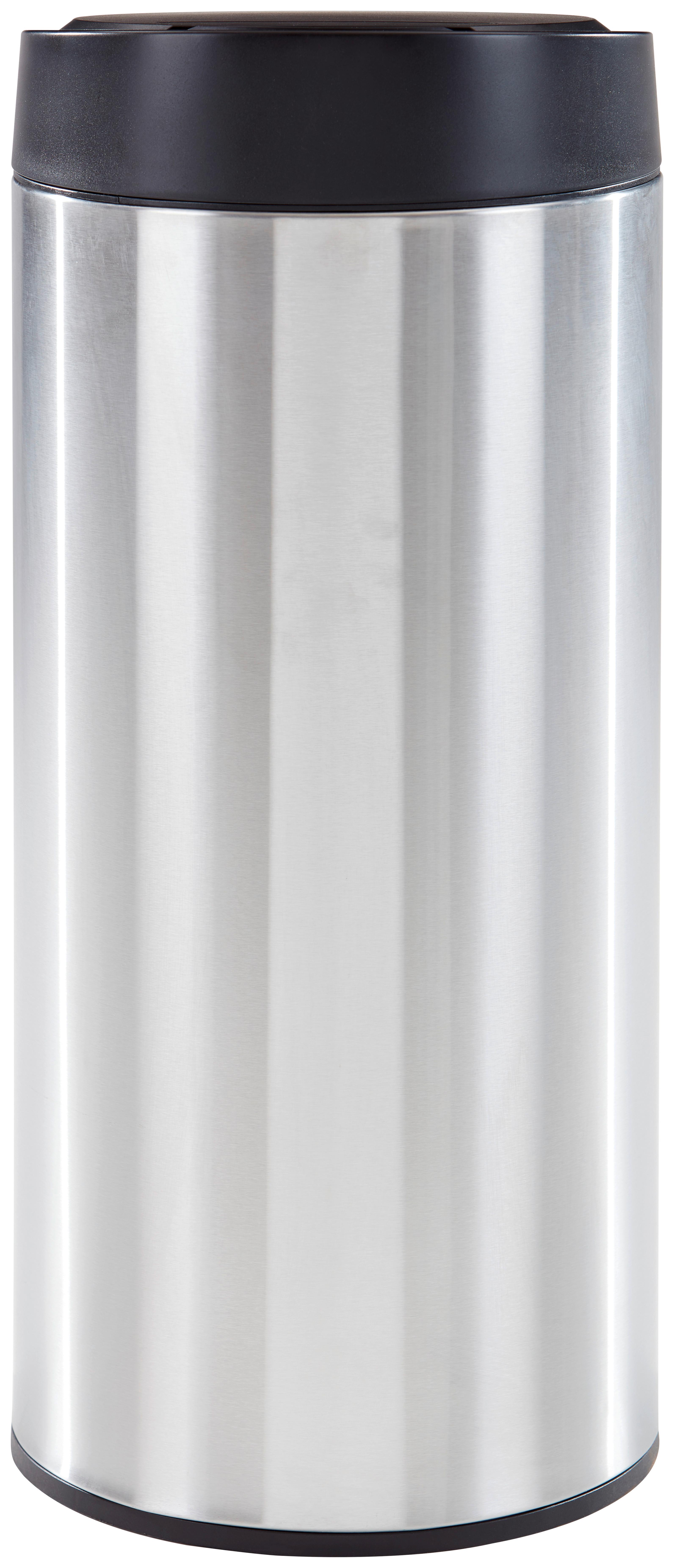 Mülleimer Carlee Mit Sensor 30 L Metall Silber - Silberfarben/Schwarz, Basics, Kunststoff/Metall (29,5/68cm) - Homezone