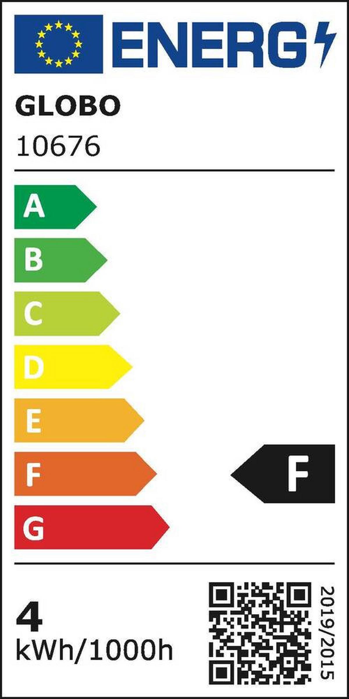 LED-Tischleuchte 56141-2t - Klar/Schwarz, Design, Glas/Kunststoff (46/15/38,5cm) - Globo