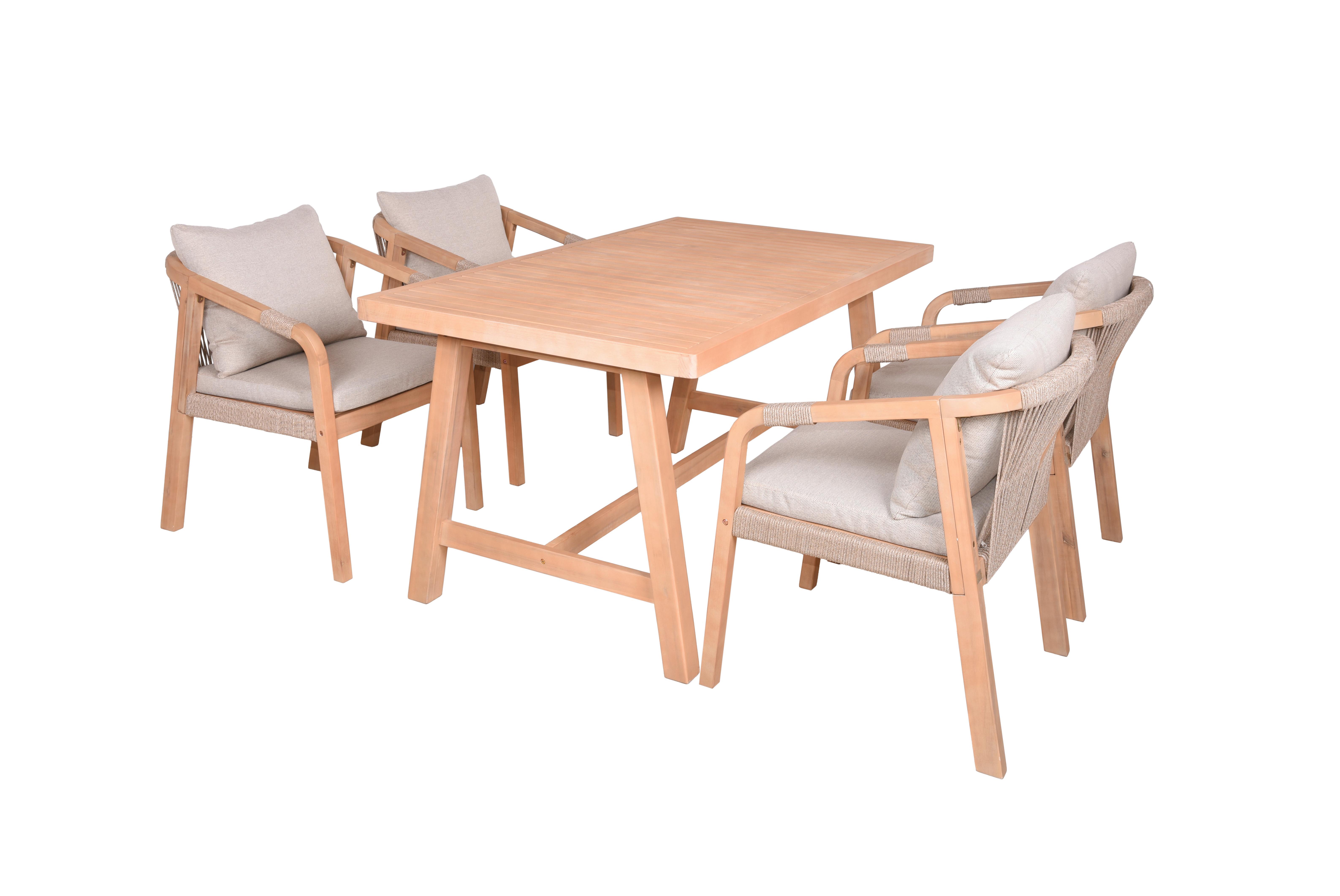 Gartentisch Bogota Akazienholz L 150 cm - Hellbraun, Basics, Holz (150/85/75cm) - Gardenson