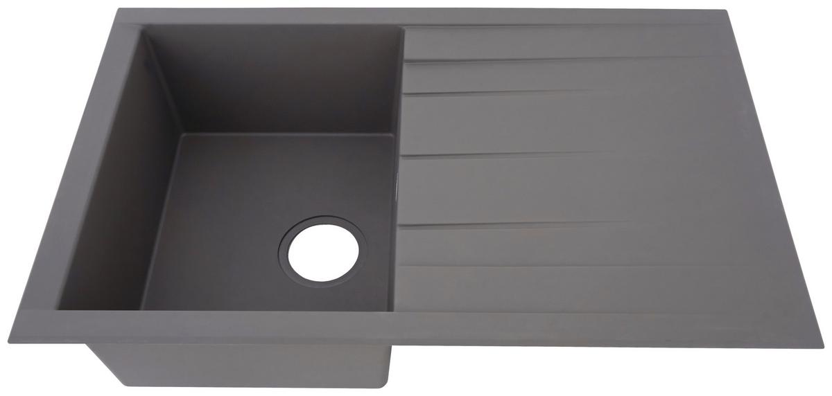 Spüle Respekta Houston Kunststein Bxt: 80x50 cm - Grau, Trend, Glas/Kunststoff (80/21/50cm) - Respekta