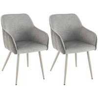 Armlehnstuhl-Set Eddy - Beige/Grau, LIFESTYLE, Holz/Textil (54/84/60cm) - Livetastic