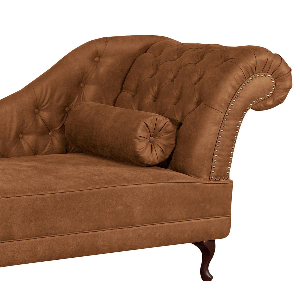 Récamiere Pako Cognac B: 185cm - Cognac/Braun, Design, Textil (185/93/75cm) - Livetastic