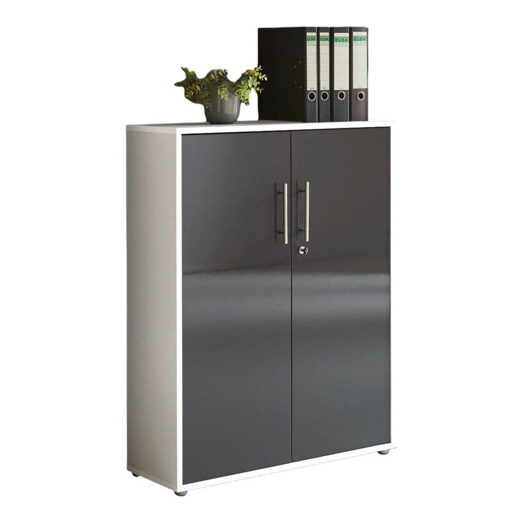 Aktenschrank Office Edition Weiß, Anthrazit Hg B: 84,4cm