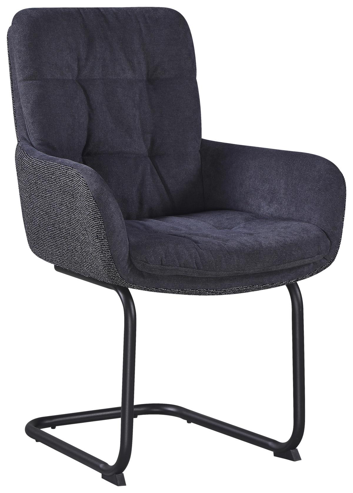 ŽIDLE S PODRUČKAMI NOVA - šedá/černá, Moderní, kov/textil (61/91/65cm) - Premium Living