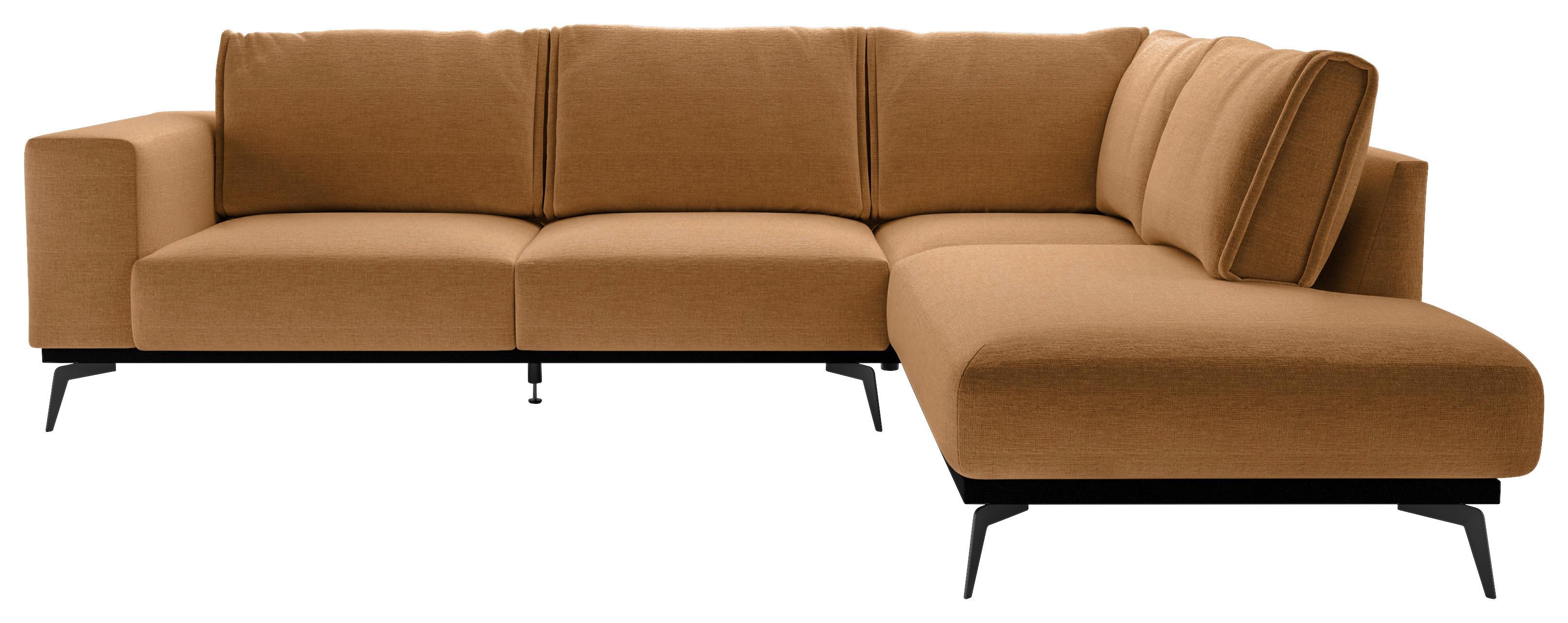 Sedací souprava ISOLDE, pravá, oranžová - oranžová/černá, Design, kov/dřevo (293/200cm) - MID.YOU