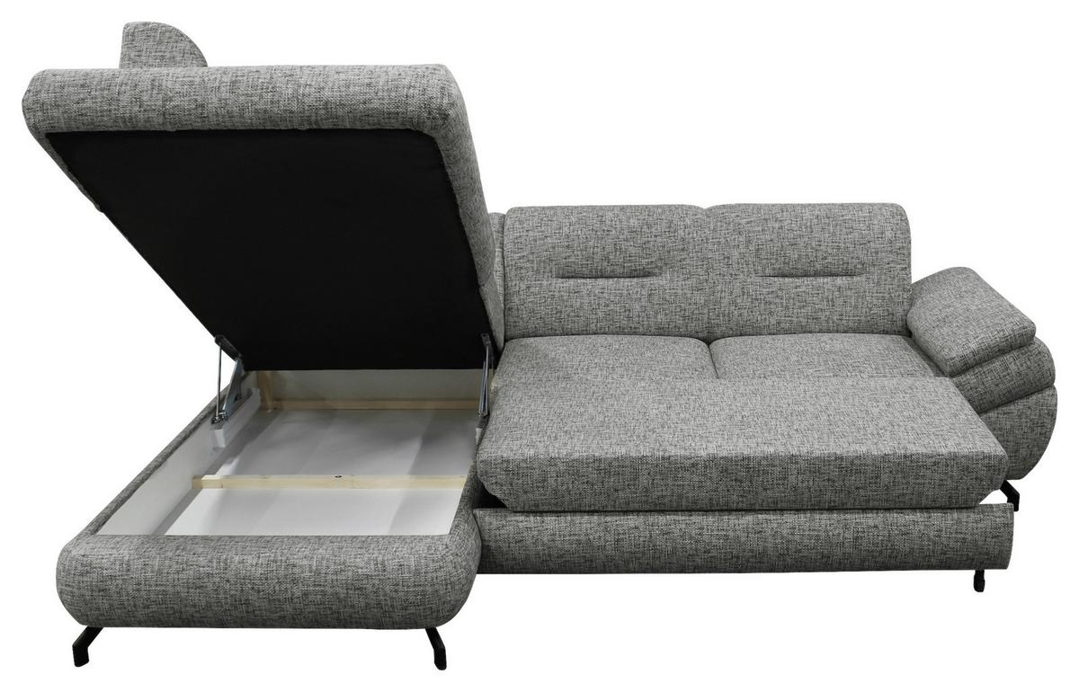 Ecksofa Imo Grau 201x274 cm - Schwarz/Grau, Design, Textil (201/274cm) - MID.YOU