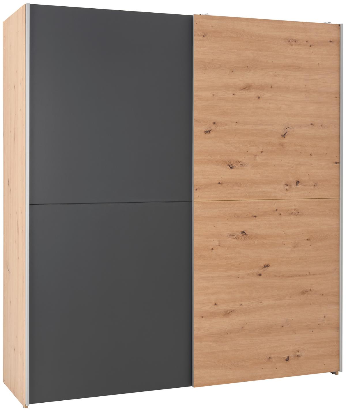 Tolóajtós Szekrény Time 170/190cm - grafitszürke/Artisan tölgy, Basics, faalapú anyag (170/191/59cm) - Best Price