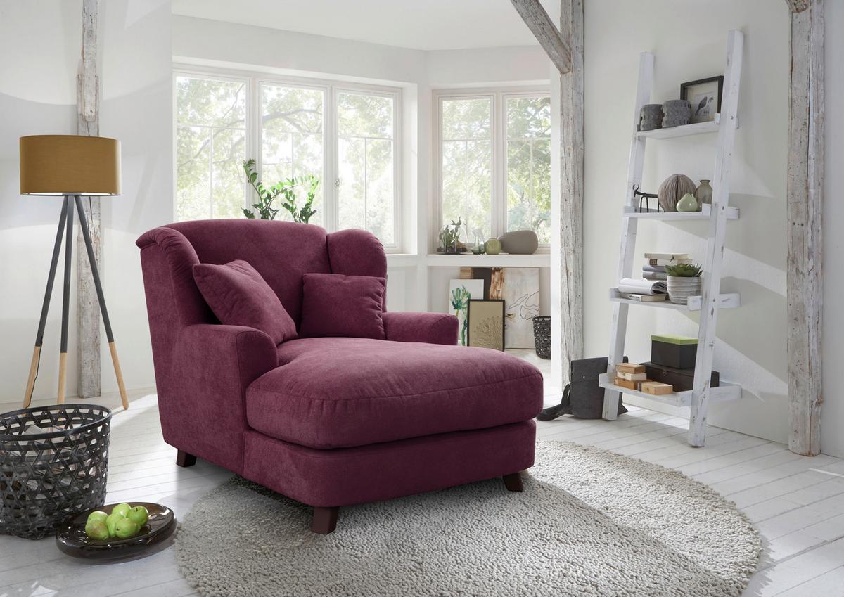 XXXL-Sessel Asado dunkelrot teilmassiv, B: 109 cm - Dunkelbraun/Dunkelrot, MODERN, Holzwerkstoff/Textil (109/104/145cm) - Sit & More