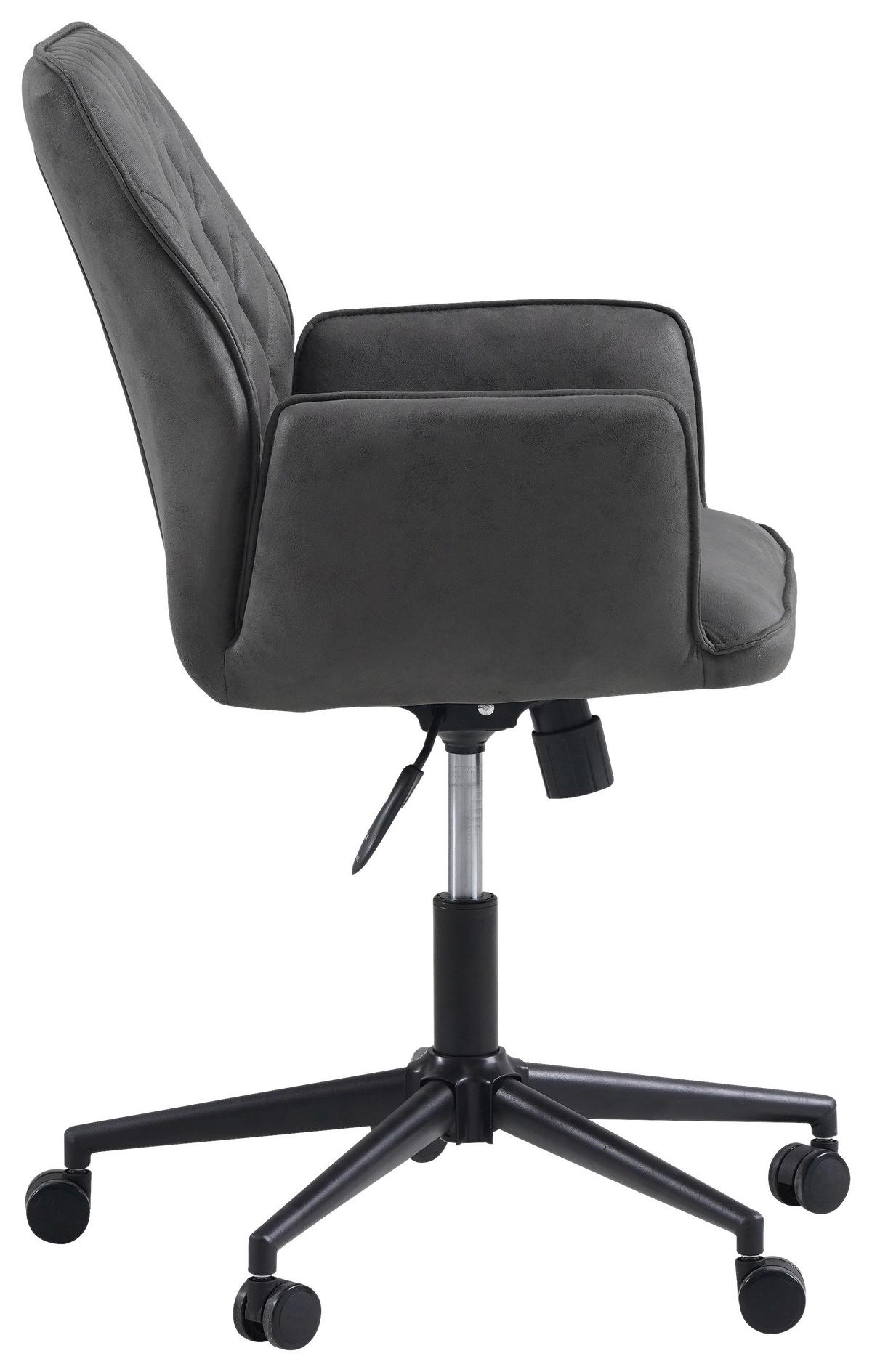 Drehstuhl Knox - Anthrazit/Schwarz, KONVENTIONELL, Textil/Metall (57/87/52cm) - MID.YOU