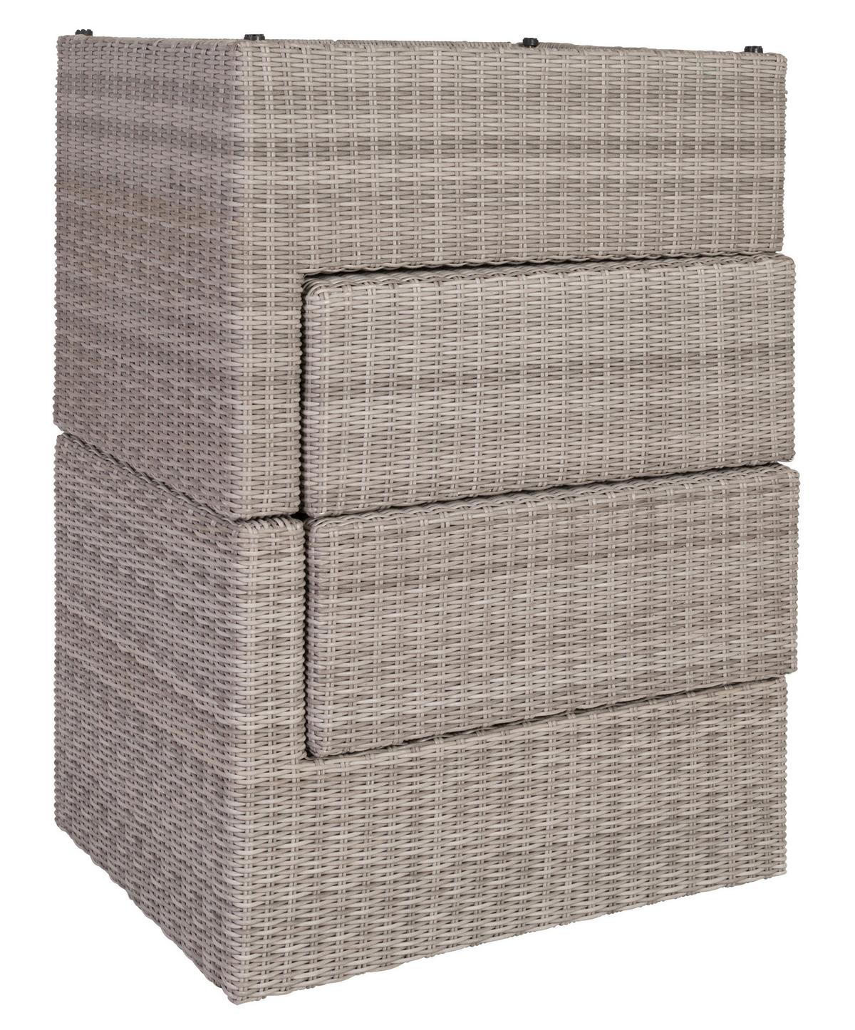 Loungegarnitur 5-tlg Palma Aus Kunststoff Mit Kissen - Grau, Basics, Glas/Textil (93/65/71cm) - Gardenson