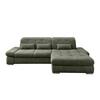 Ecksofa mit Liegefunktion Dalida Dunkelgrün,s:300x196 cm - Chromfarben/Dunkelgrün, Design, Textil (300/196cm) - Livetastic