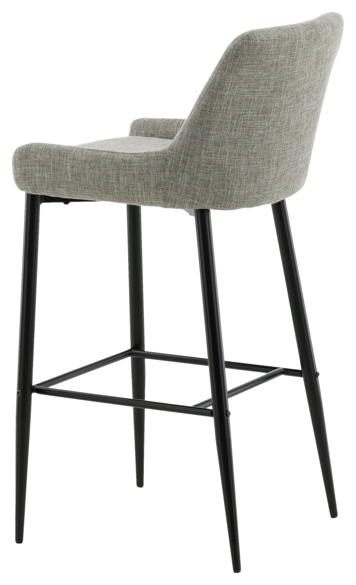 Barhocker-set Plaza Schwarz/beige B: 48 Cm - Beige/Schwarz, Design, Textil/Metall (48/105/57cm) - Livetastic