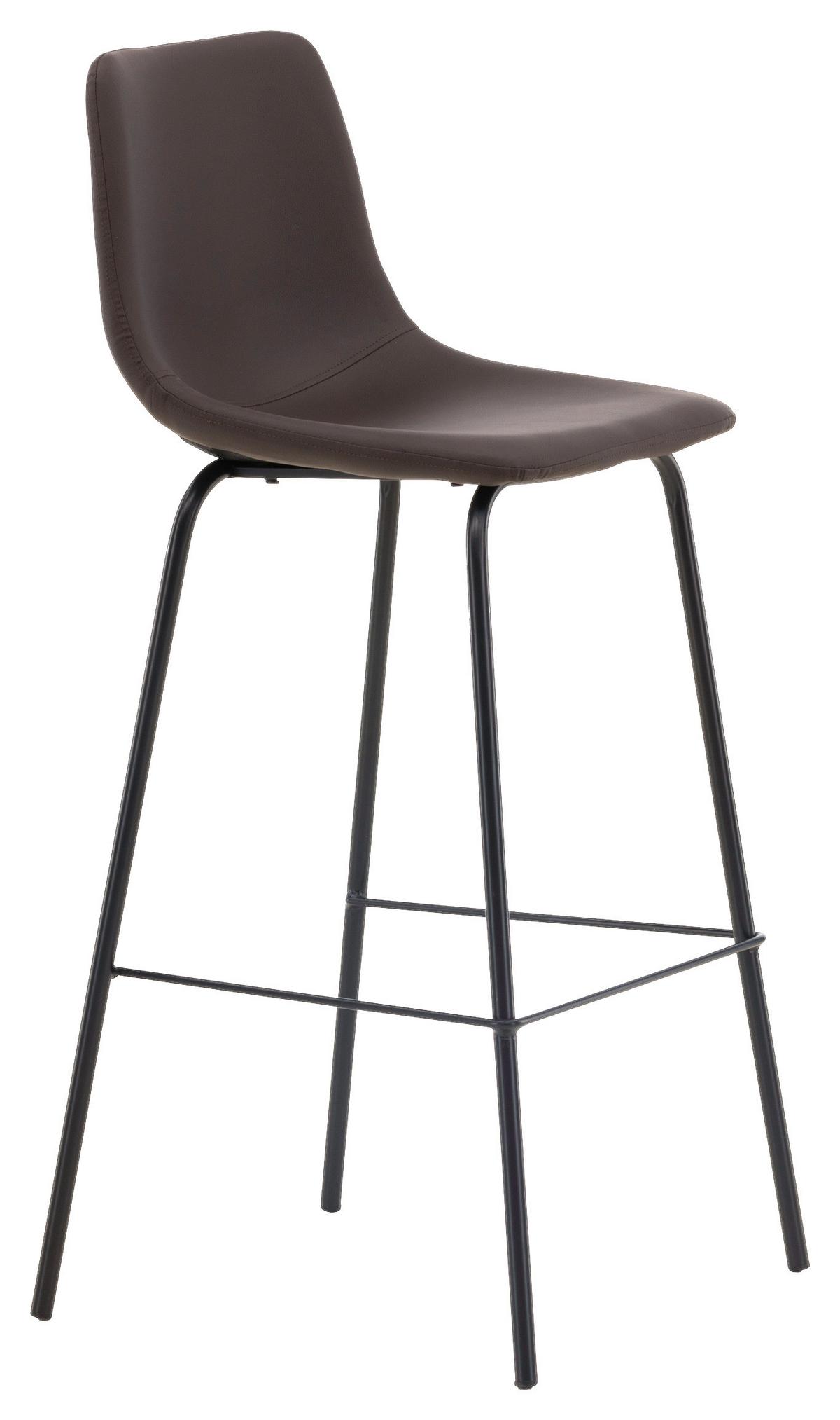 Barhocker-set Alexi - Dunkelbraun/Schwarz, Design, Textil/Metall (47/103/48cm) - Livetastic