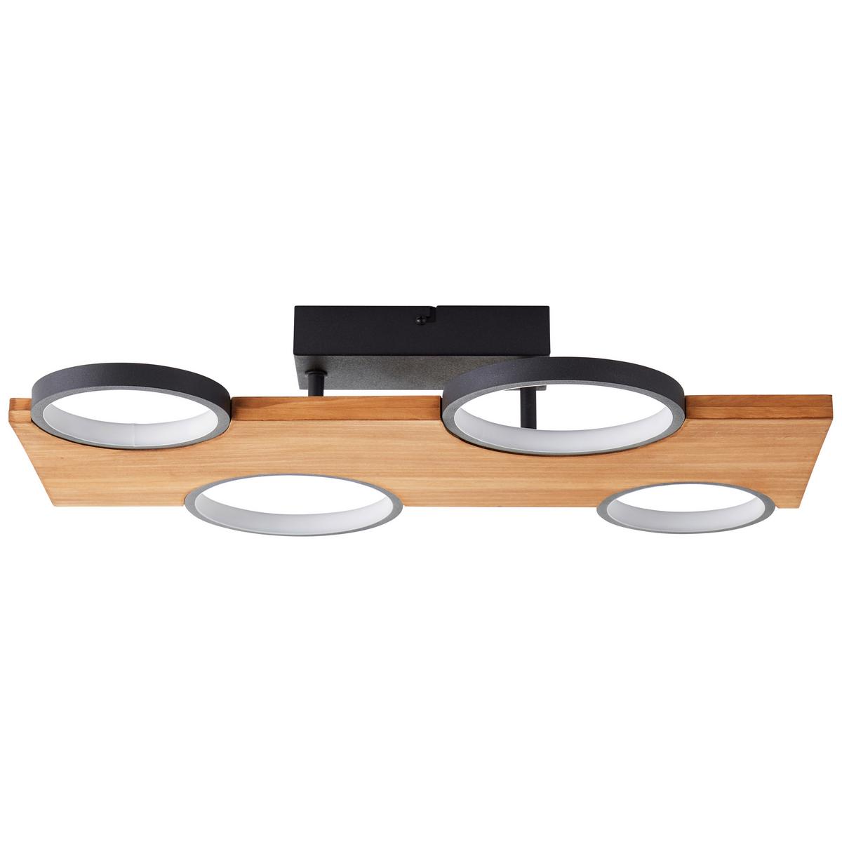 Led-deckenleuchte G99937/76 Cheesy - Hellbraun/Schwarz, Natur, Holz/Metall (10,2/55/34,6cm) - Brilliant