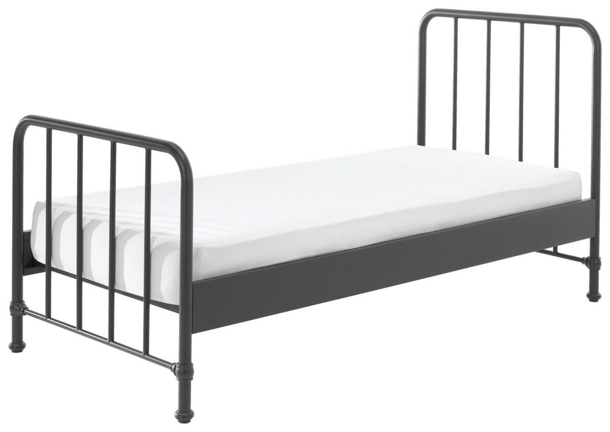 Postel pro děti a mládež BRONXX černa - černá, Moderní, kov/dřevo (90/200cm) - MID.YOU