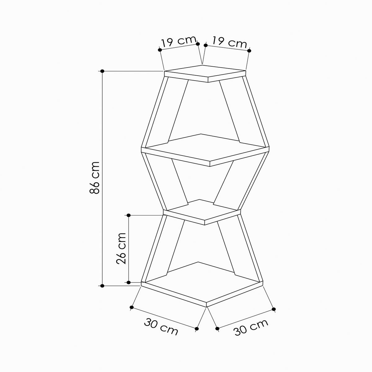 Wandboard Sablor Regal - Anthrazit, Design, Holzwerkstoff (30/86/30cm) - Livetastic