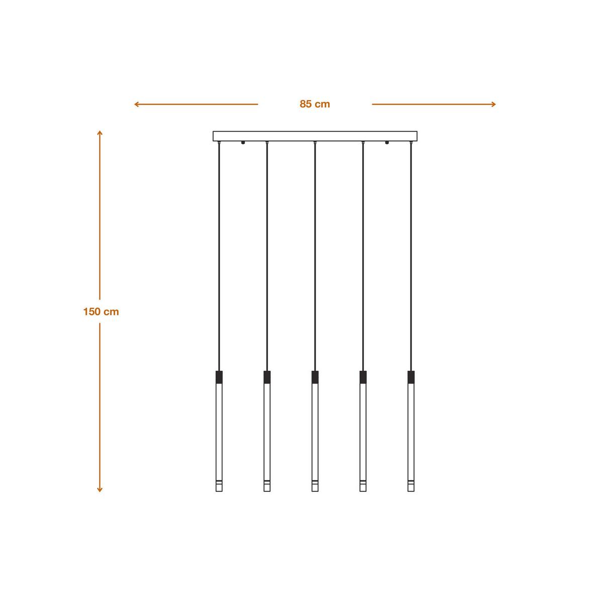 LED-PENDELLEUCHTE 28,5W, LED - Schwarz, Design, Kunststoff/Metall (85/8/150cm) - Osram