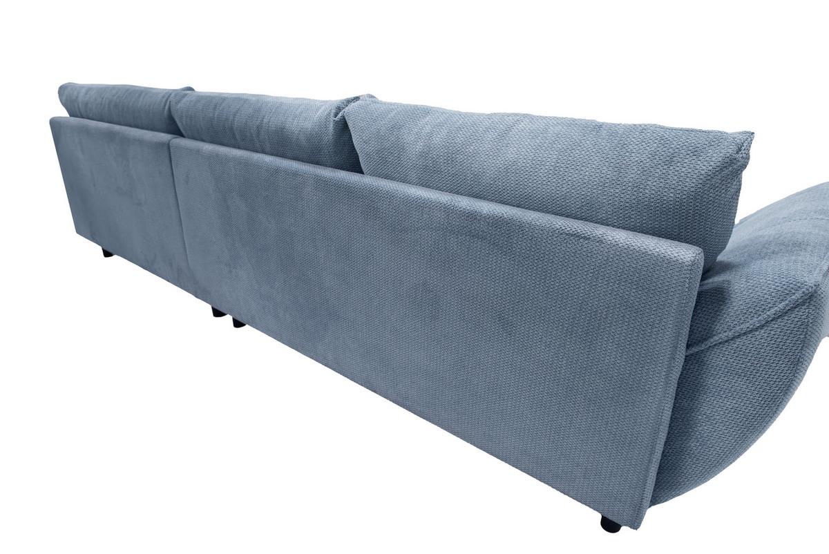Ecksofa Biarritz Blau, Schenkel: 324x205 cm - Blau/Schwarz, Design, Textil (324/205cm) - Livetastic