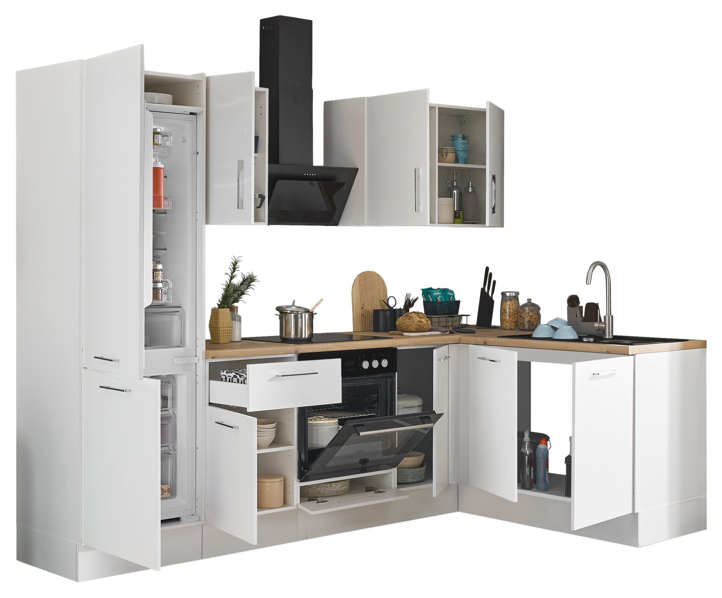 Eckküche Turin Weiß/eiche Dekor 270x165 Cm - Weiß/Eiche Artisan, Basics, Holzwerkstoff (270/165cm) - MID.YOU