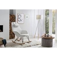 Schaukelstuhl Weiß B: 67 Cm - Eichefarben/Schwarz, MODERN, Textil/Metall (67/107/105cm) - Livetastic