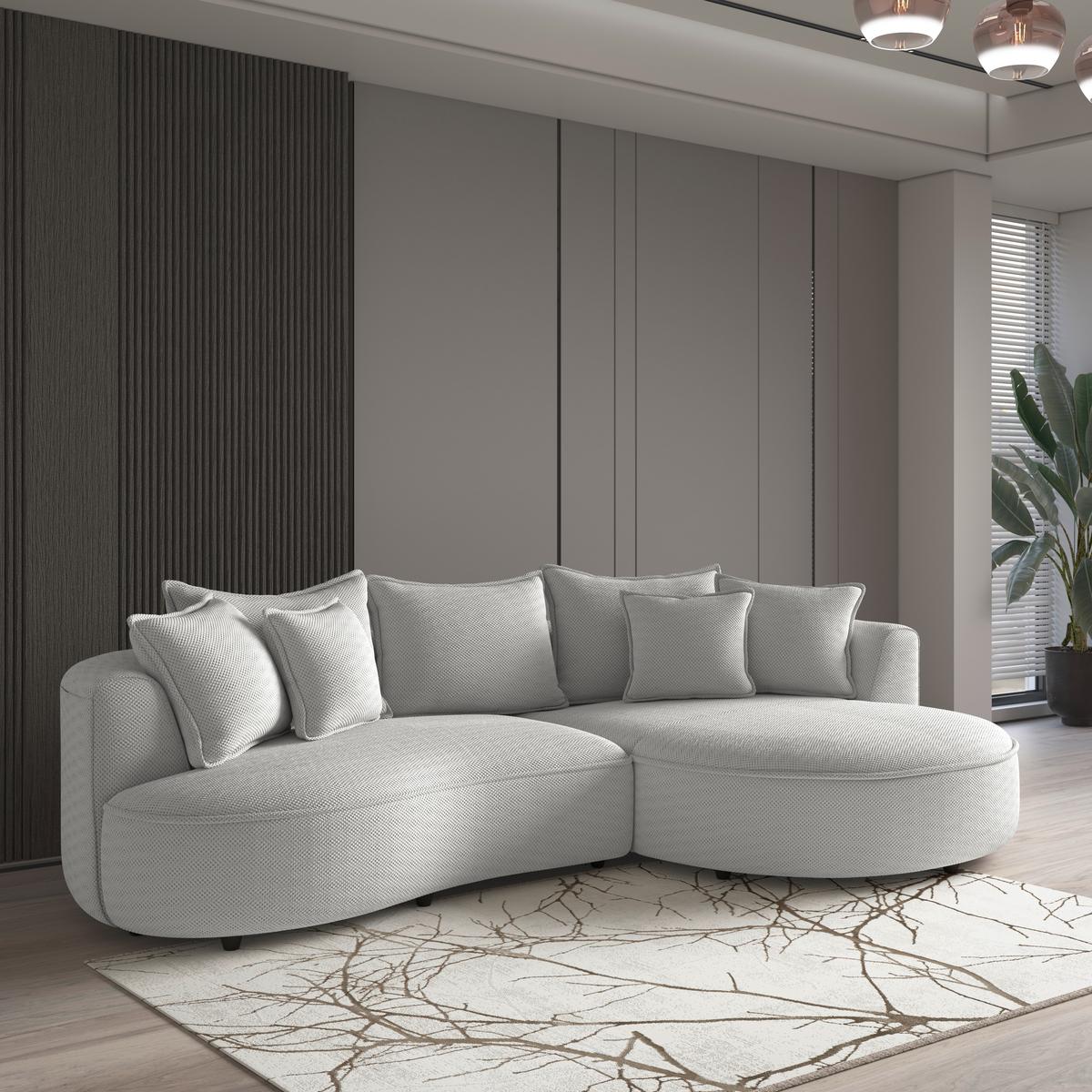 Ecksofa Levi - Beige/Schwarz, MODERN, Textil (287/168cm)