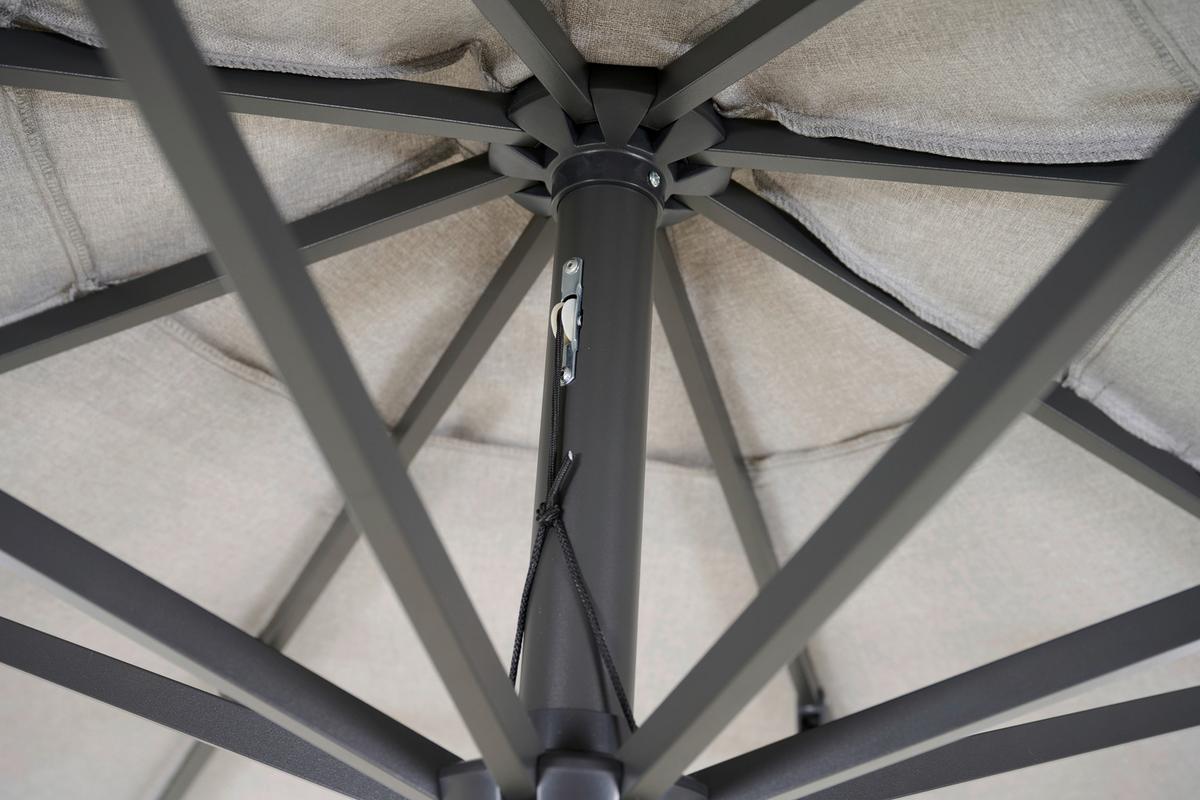 Sonnenschirm L/B: 300x300 cm mit Schutzhülle Hellgrau - Anthrazit/Hellgrau, MODERN, Textil/Metall (300/300cm) - Siena Garden