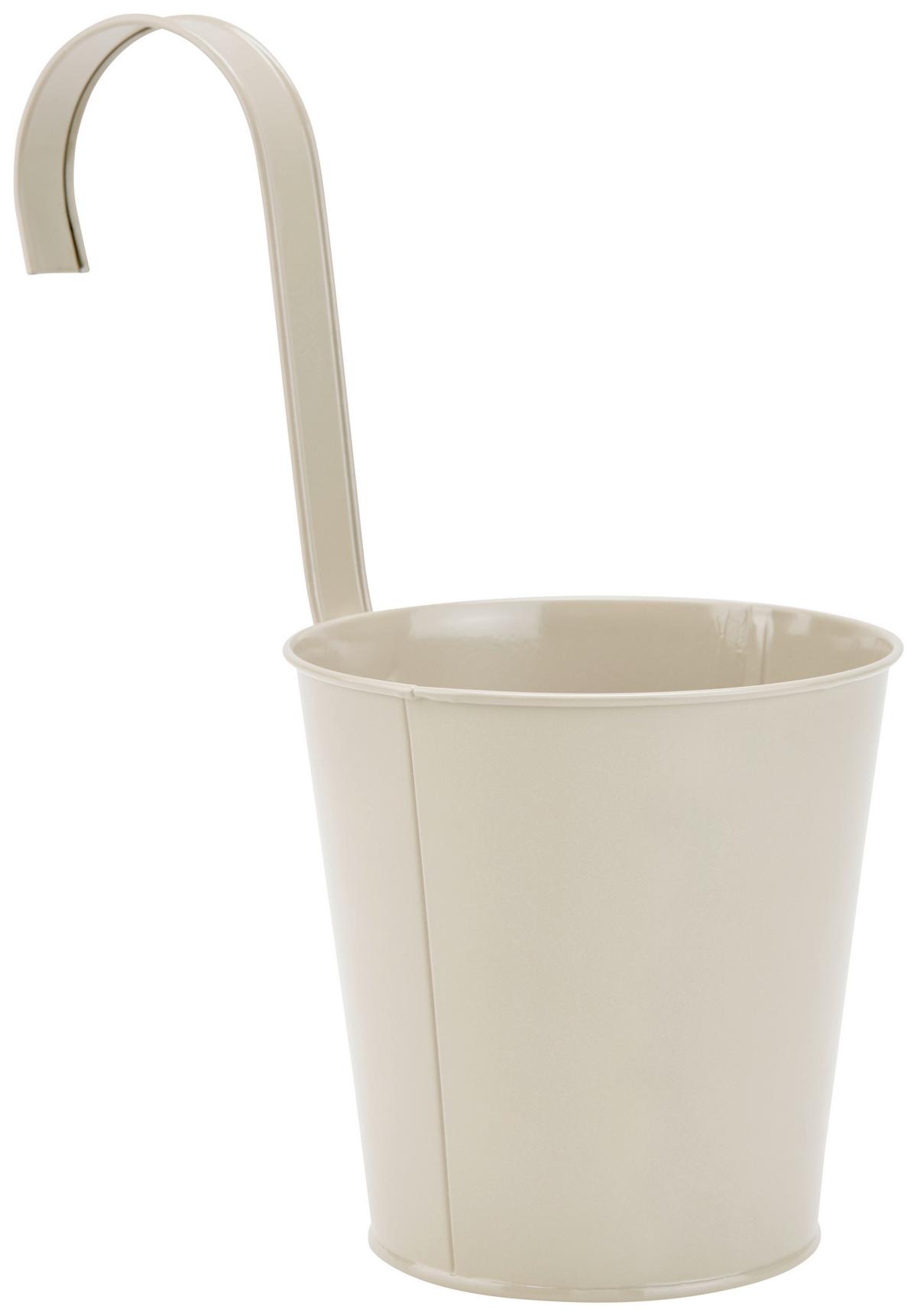 Kaspó Caro - világosszürke/bézs, Basics, fém (13,5/26,5cm) - Ondega