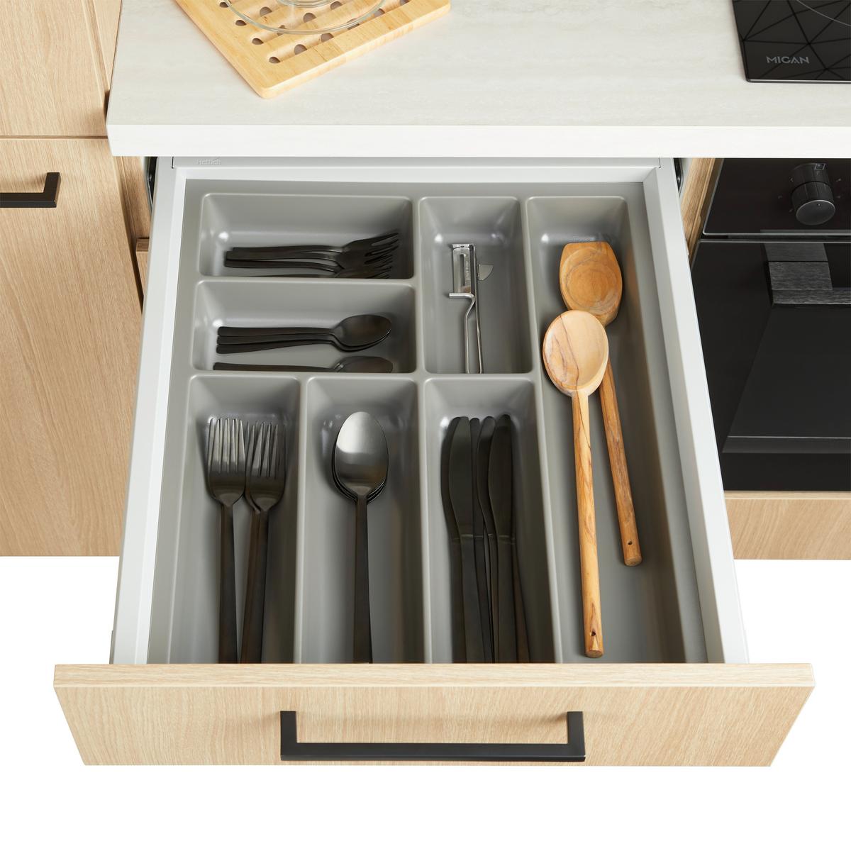 Küchenblock Plan/win - Eichefarben/Anthrazit, MODERN, Holzwerkstoff (310cm) - Express-Kuechen