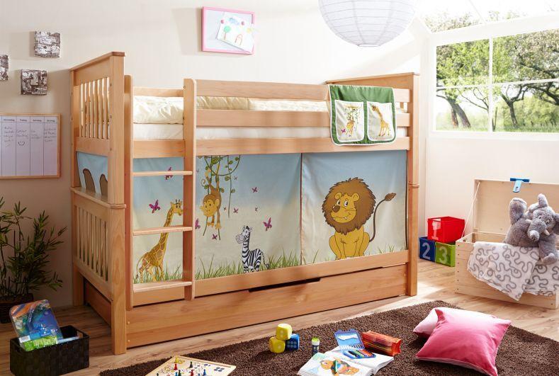 Patrová Postel Safari Sammy 90x200 Cm Přírodní - vícebarevná/barvy buku, Moderní, dřevo (90/200cm) - MID.YOU