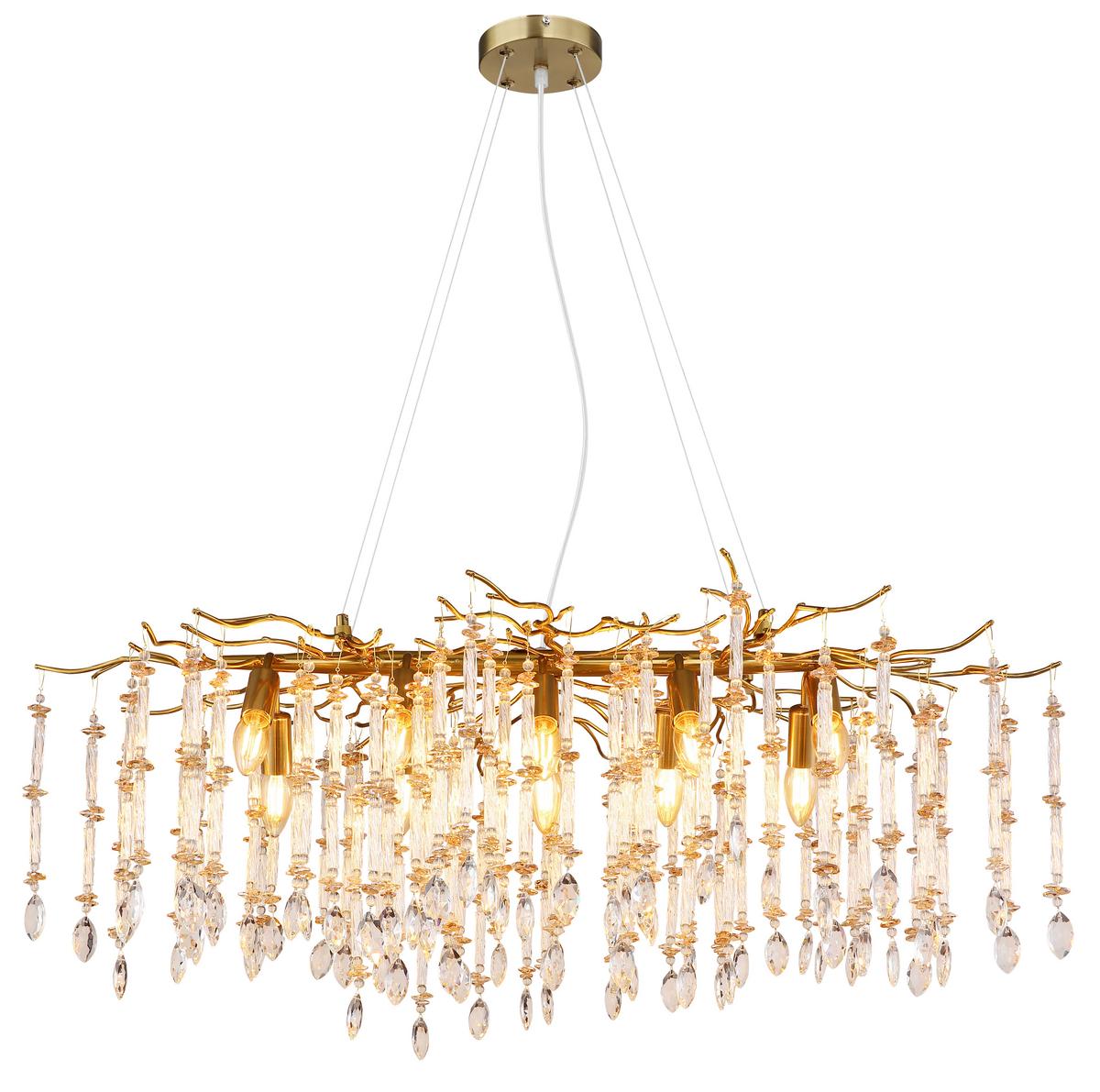 Hängeleuchte Gloria Kristalglas, 100x60x120 cm - Klar/Transparent, Design, Glas/Kunststoff (100/60/120cm) - Globo