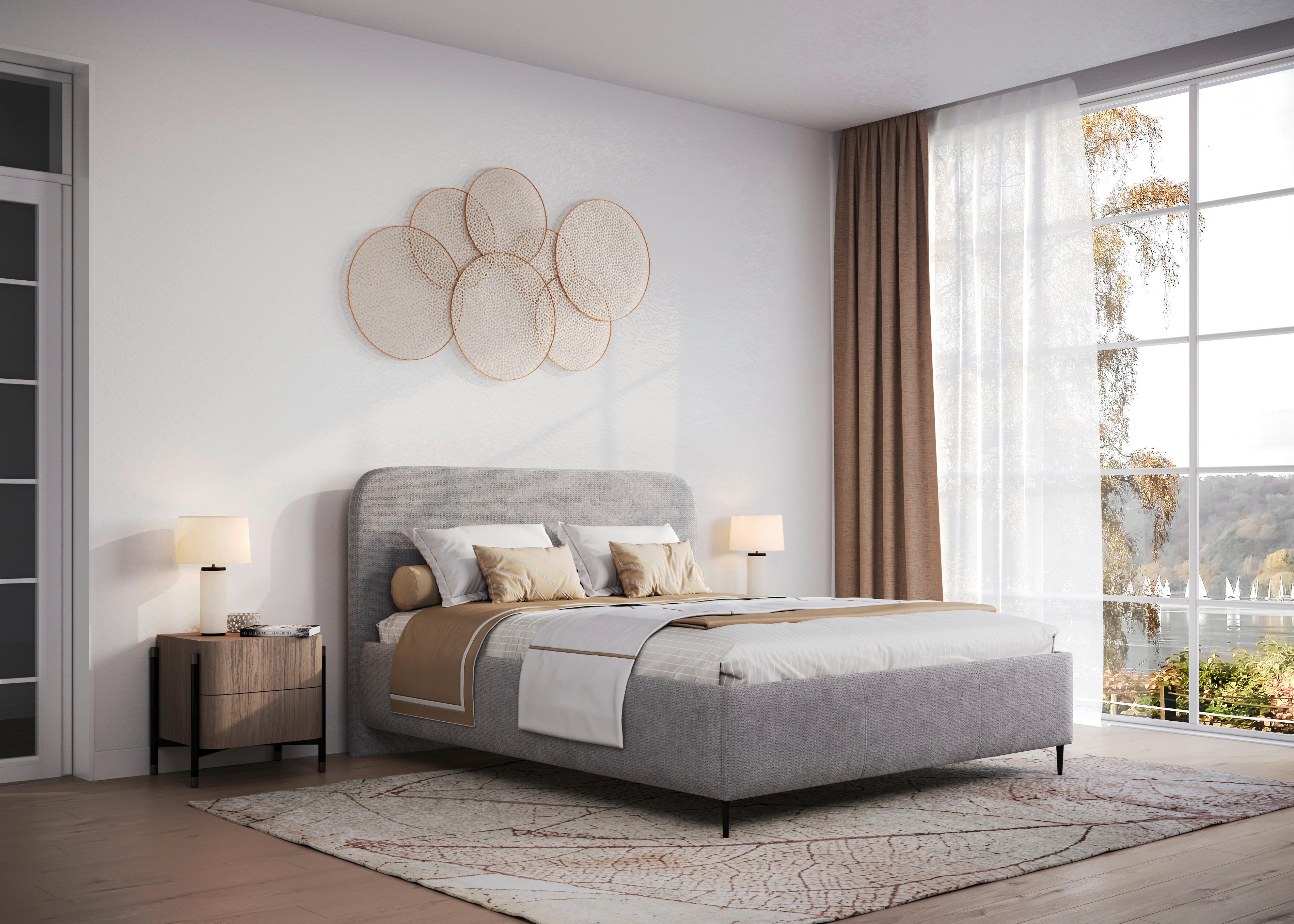 Polsterbett mit Lattenrost 180x200 cm Bendi II Graphit - Graphitfarben/Schwarz, MODERN, Holz/Holzwerkstoff (180/200cm) - MID.YOU