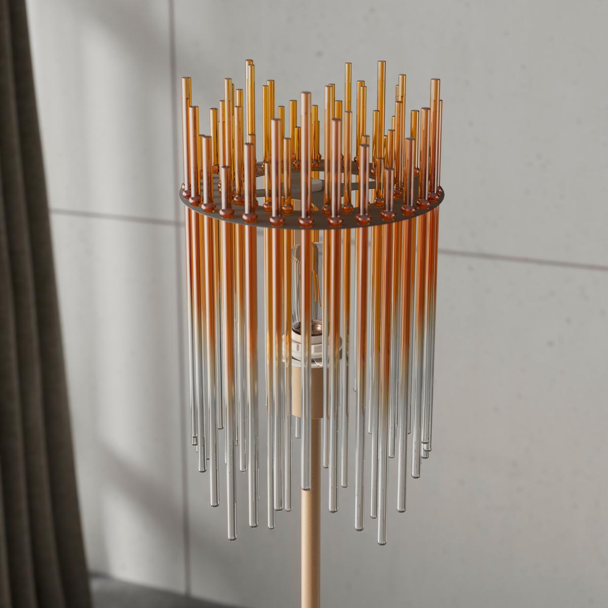 STEHLEUCHTE STAB - Champagner/Transparent, MODERN, Glas/Kunststoff (25l)