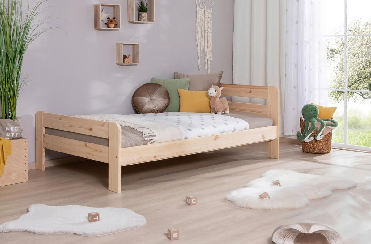 Bett Bennet Naturfarben Lf: 120x200 cm - Naturfarben, MODERN, Holz (120/200cm) - MID.YOU