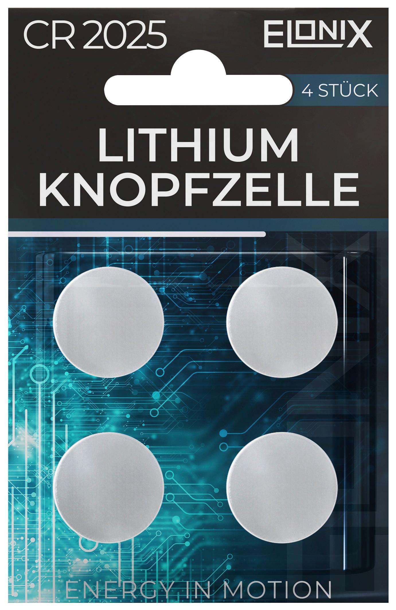 batérie Lithium CR2025,  4 ks/bal. - strieborná, Basics (2/0,25cm)