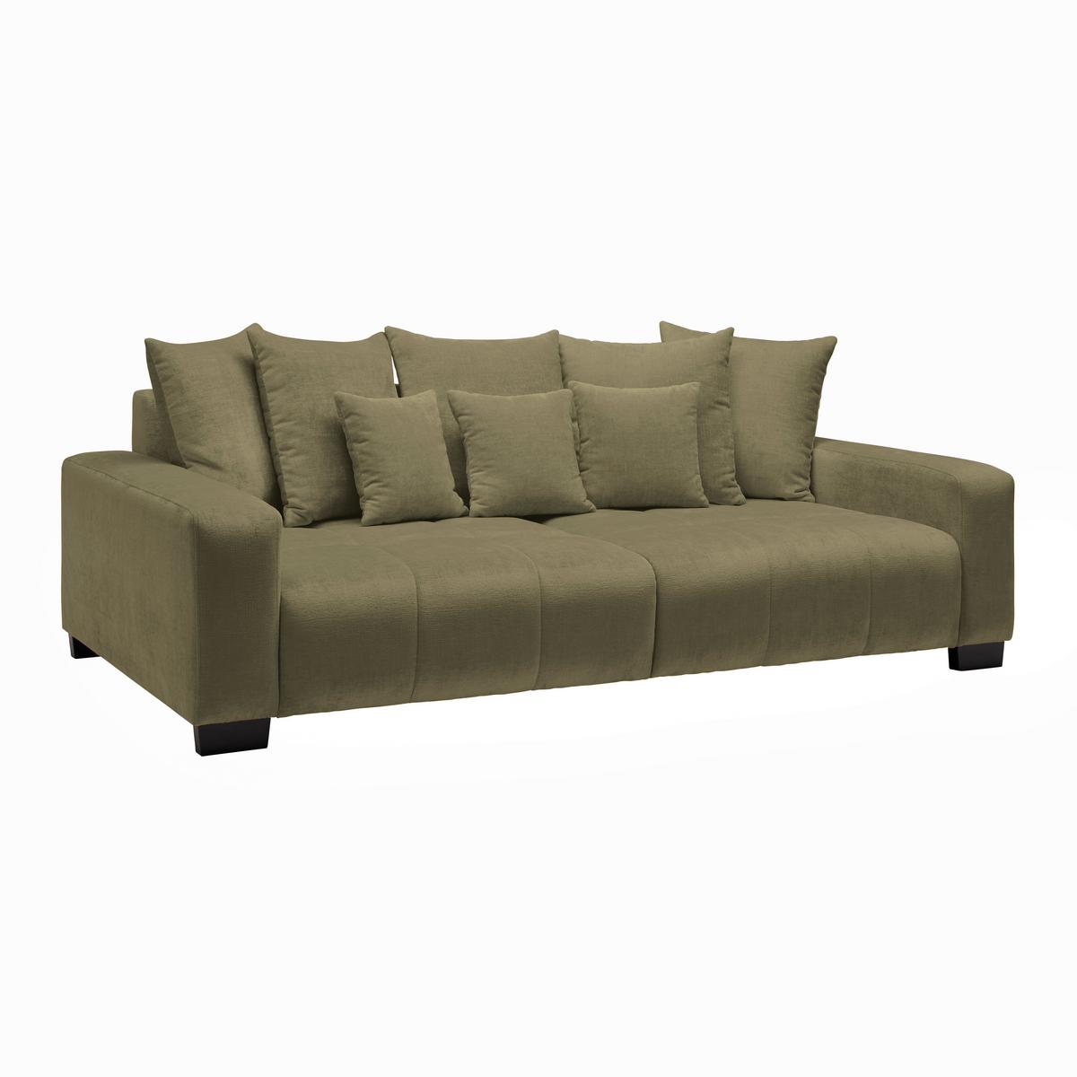 Velká pohovka MATTEO, olivově zelená tkanina NANO - černá/olivově zelená, Moderní, dřevo (246/93/124cm)