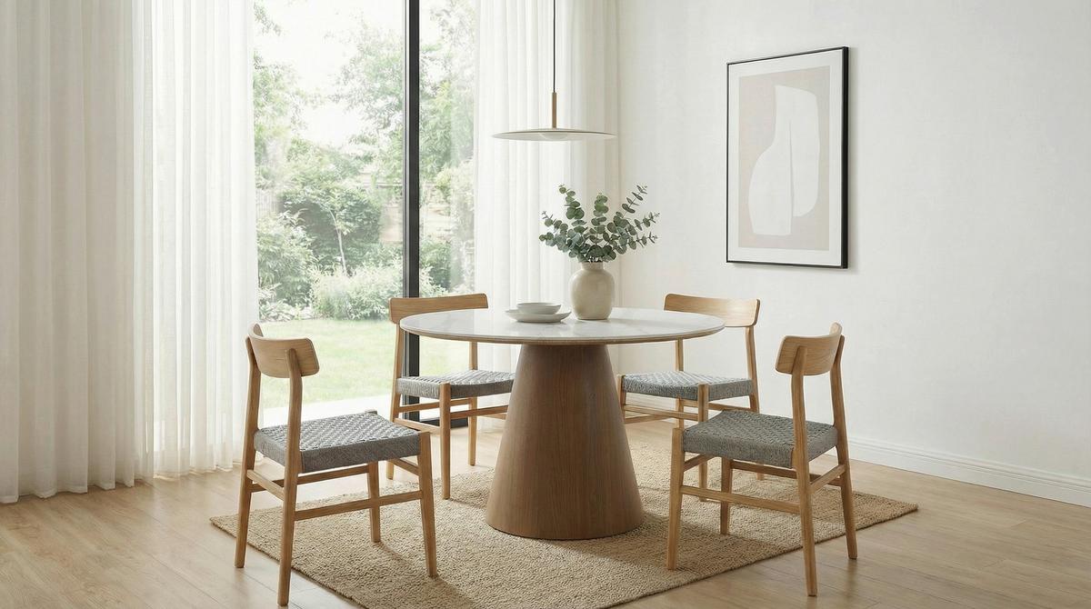 ESSTISCH Weiß/Walnussfarben B: 120cm - Walnussfarben/Weiß, Design, Stein/Metall (120/75/120cm) - MID.YOU