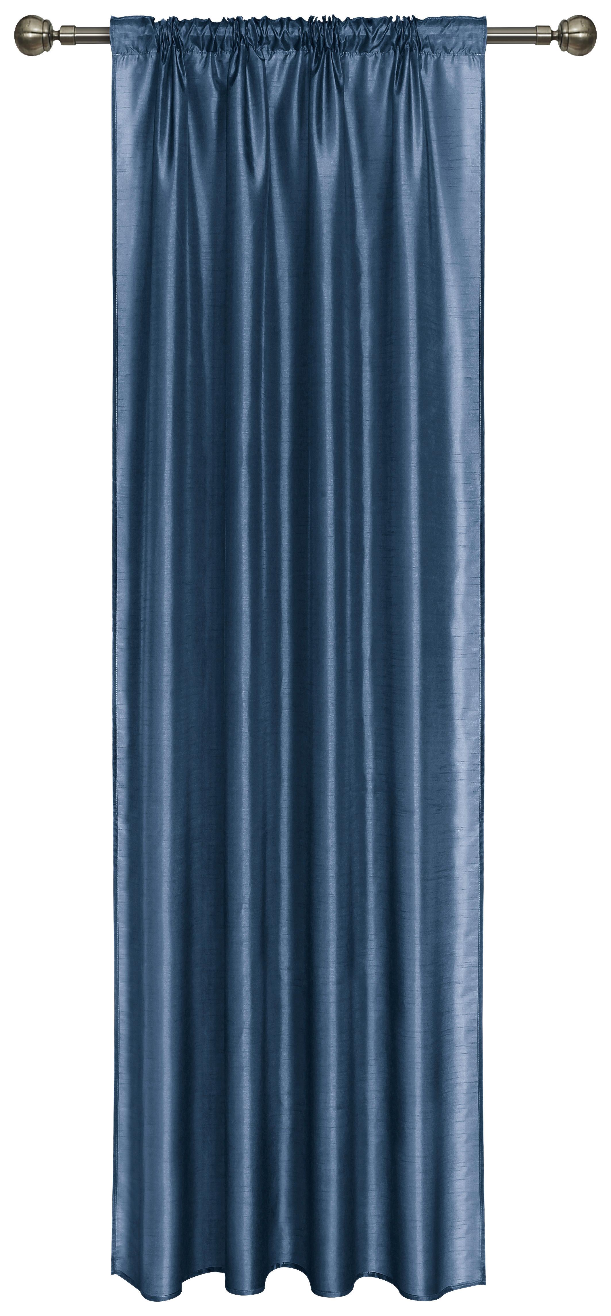 Fertigvorhang Mit Ösen Ulla 140x245 cm Blau - Blau, ROMANTIK / LANDHAUS, Textil (140/245cm) - James Wood