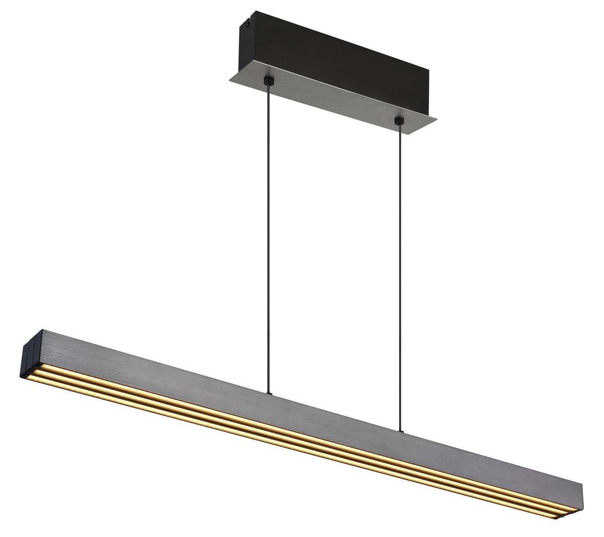 LED-Hängeleuchte 17016 - Dunkelgrau/Opal, Design, Kunststoff/Metall (95-150/7,5/80-150cm) - Globo