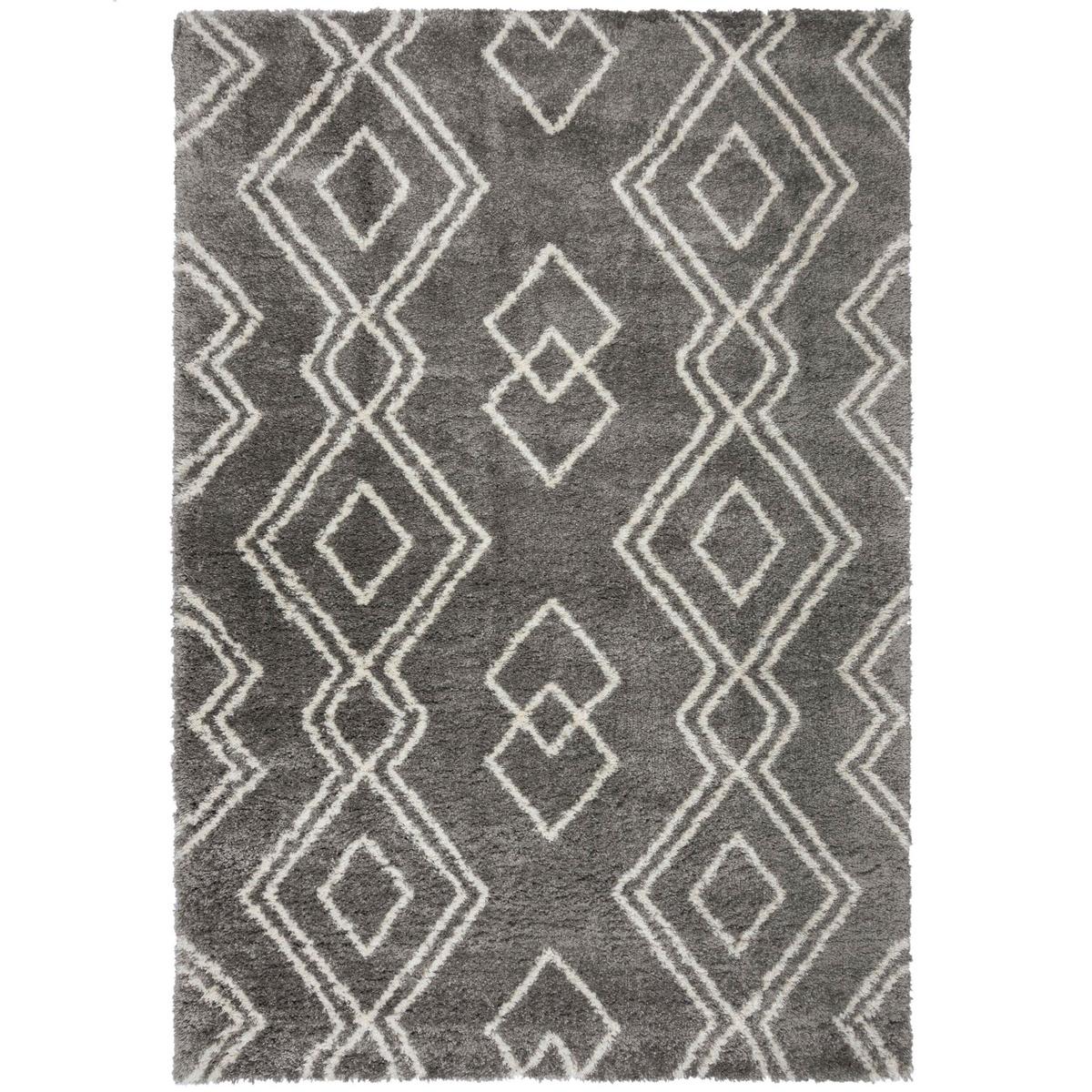 Hochflorteppich Atlas - Grau, KONVENTIONELL, Textil (80/150cm)