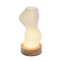 NABÍJATEĽNÁ STOLNÁ LAMPA GIRTL - biela/prírodná farba, Modern, kov/drevo (14cm) - Mömax