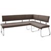 Eckbank Braun Lederlook Arco 200x150 cm - Edelstahlfarben/Braun, Design, Textil/Metall (200/150cm) - Livetastic