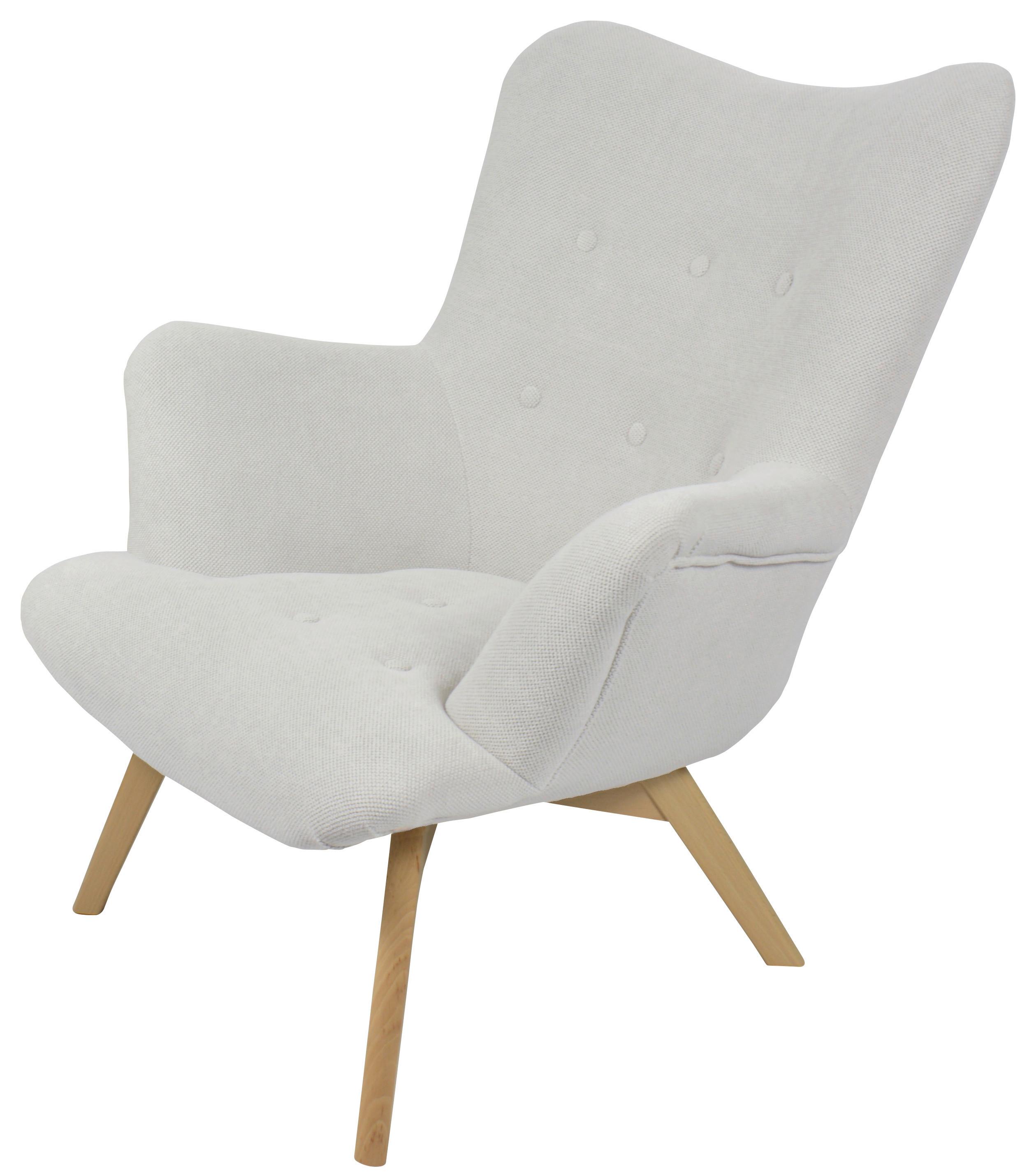Kreslo Safin, svetlosivé SAFIN - prírodná farba/svetlosivá, Modern, drevo/textil (88/92/96cm)