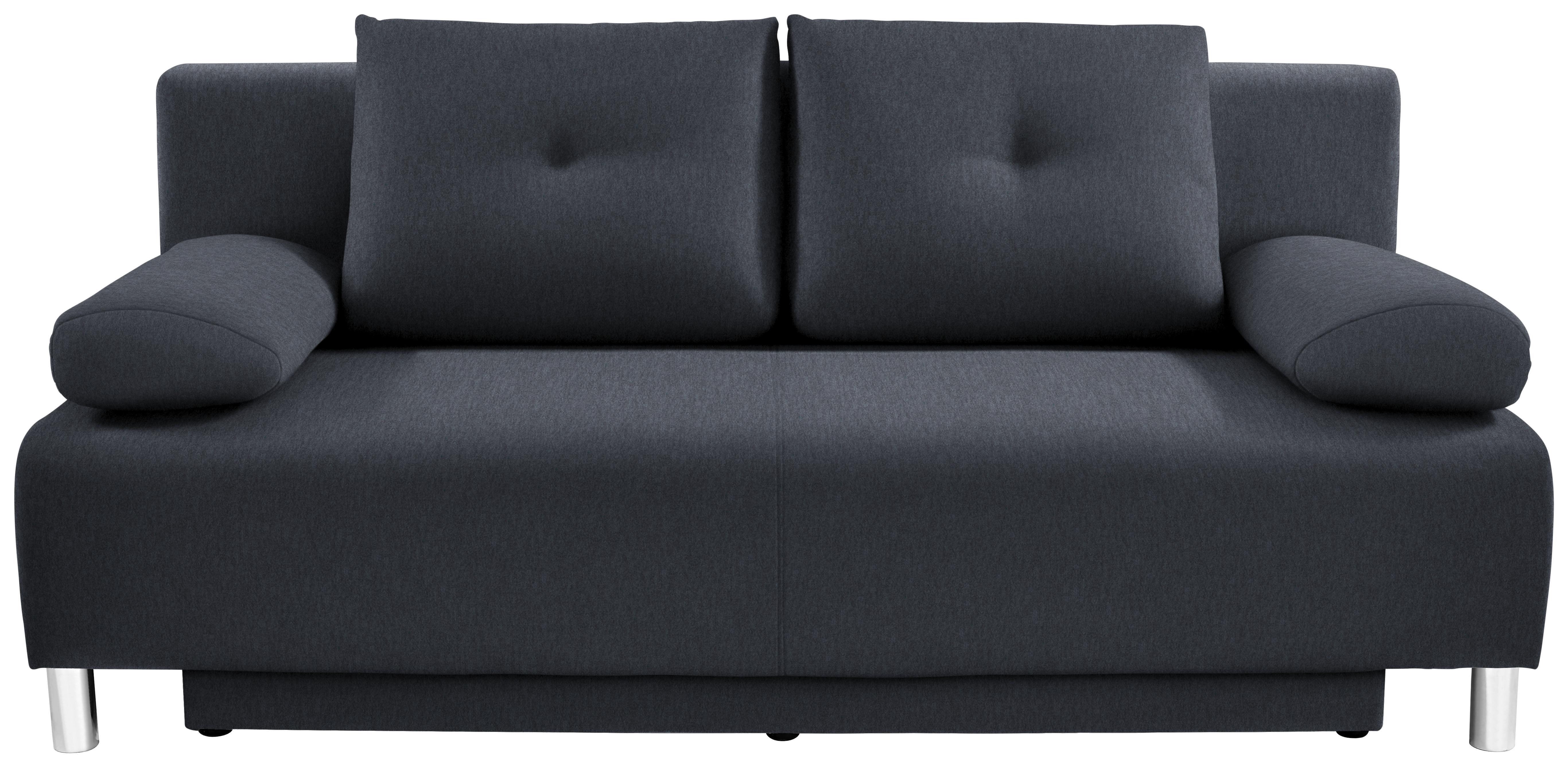 Boxspringsofa Ines B: 203 cm - Chromfarben/Grau, MODERN, Holz/Textil (203/96/102cm) - Luca Bessoni