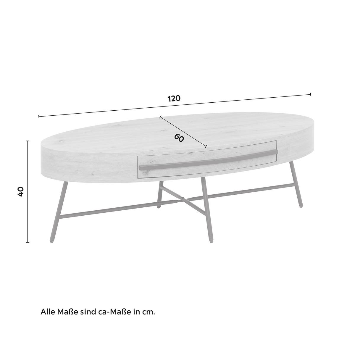 Konferenční stolek EMILIA - černá/barvy dubu, Moderní, kov (120/60/40cm) - Bessagi Home
