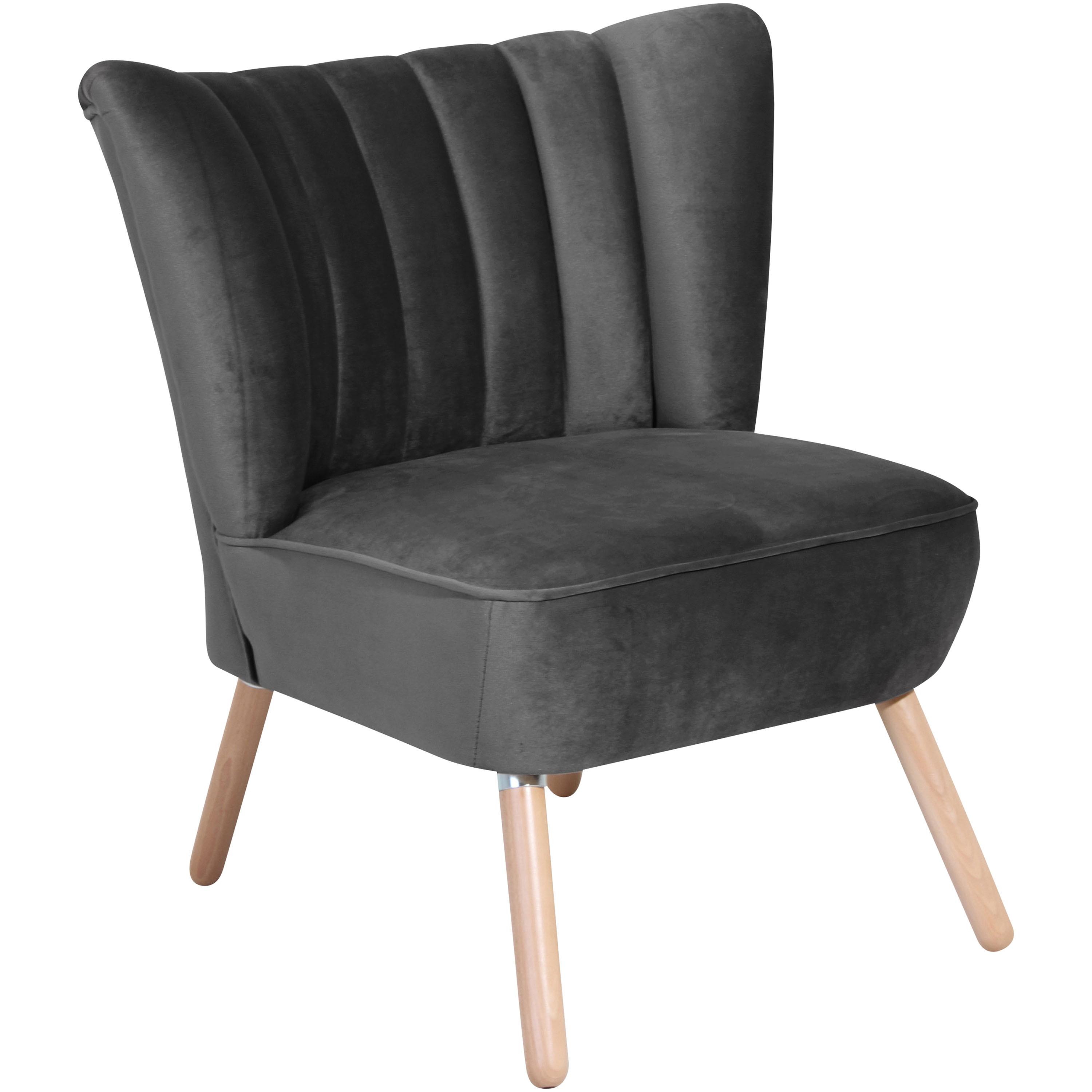 Polsterstuhl Alessandro Anthrazit, Holz-Beine - Anthrazit/Buchefarben, Design, Textil (70/80/66cm) - Max Winzer