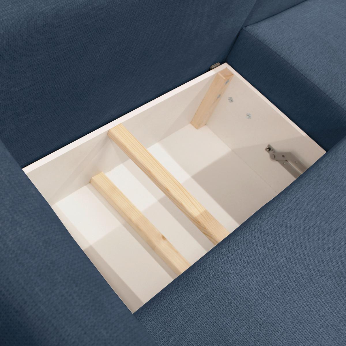 Ecksofa Vivaldi Dunkelblau S:240x201cm - Schwarz/Dunkelblau, Design, Textil (240/201cm) - MID.YOU